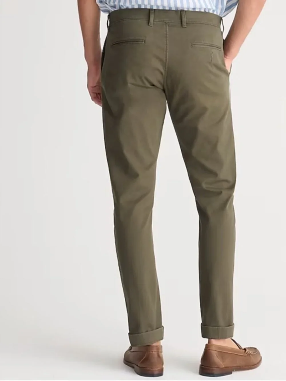 J. CREW Men's 484 Slim Stretch Chino Pants Army Green | Size‎ W34 X W32